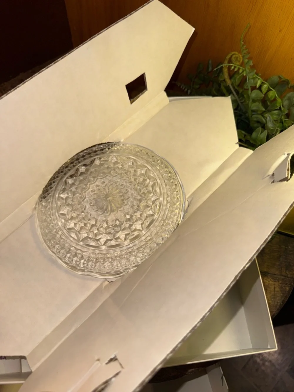 Anchor Hocking Wexford Two-Tier Tid Bit Tray Glass Round Server 6 & 11” (1960s)